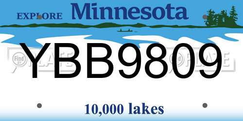 YBB9809 Minnesota License Plate