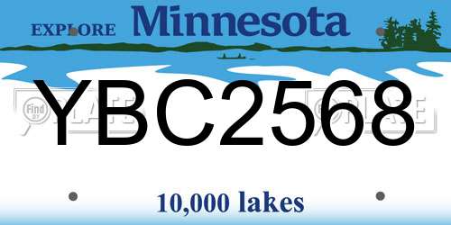 YBC2568 Minnesota License Plate