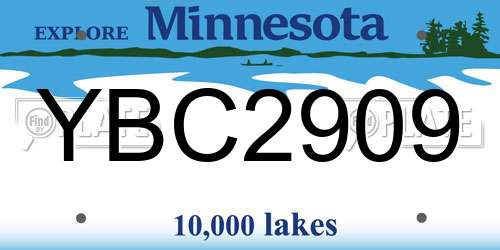 YBC2909 Minnesota License Plate