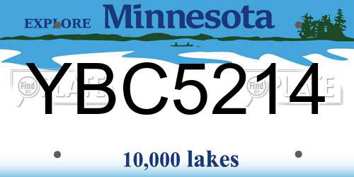 YBC5214 Minnesota License Plate