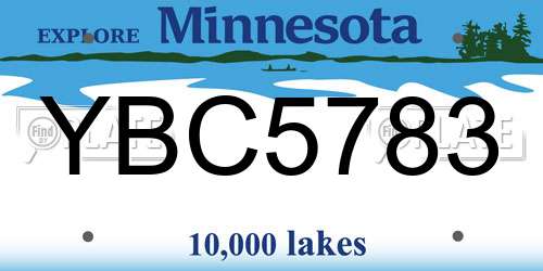 YBC5783 Minnesota License Plate
