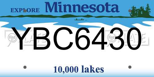 YBC6430 Minnesota License Plate