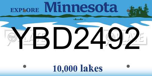 YBD2492 Minnesota License Plate