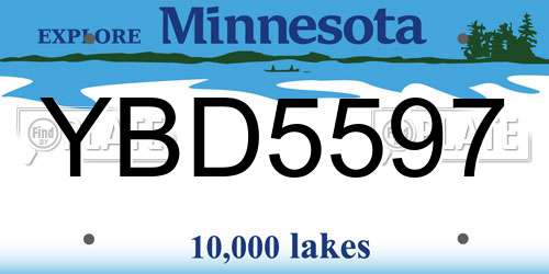 YBD5597 Minnesota License Plate