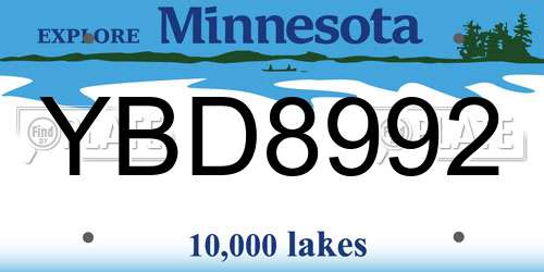 YBD8992 Minnesota License Plate