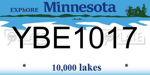 YBE1017 Minnesota License Plate