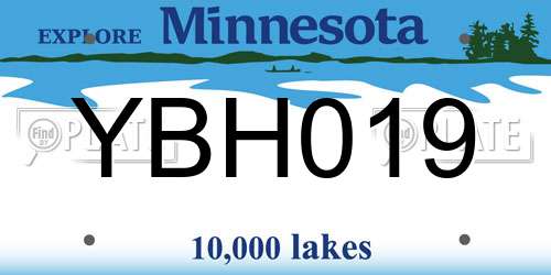 YBH019 Minnesota License Plate