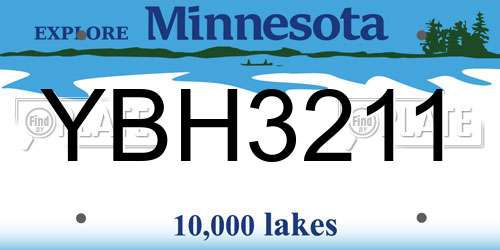 YBH3211 Minnesota License Plate