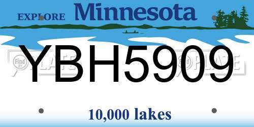 YBH5909 Minnesota License Plate