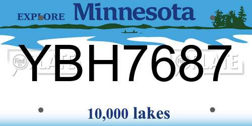 YBH7687 Minnesota License Plate
