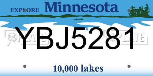 YBJ5281 Minnesota License Plate