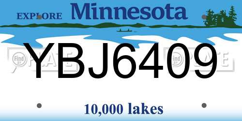 YBJ6409 Minnesota License Plate