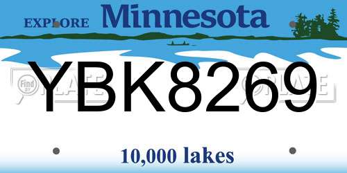 YBK8269 Minnesota License Plate