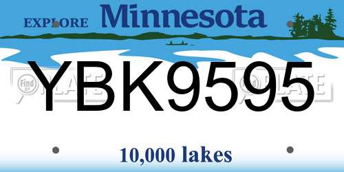 YBK9595 Minnesota License Plate