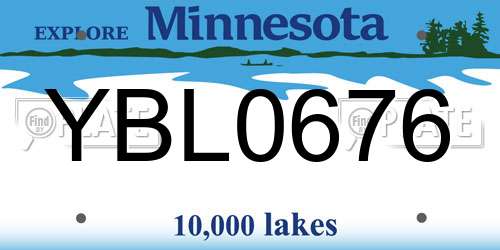 YBL0676 Minnesota License Plate