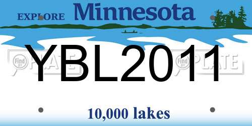 YBL2011 Minnesota License Plate