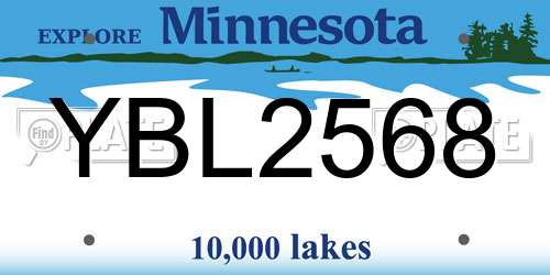YBL2568 Minnesota License Plate