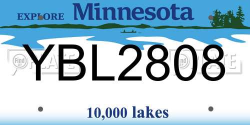 YBL2808 Minnesota License Plate