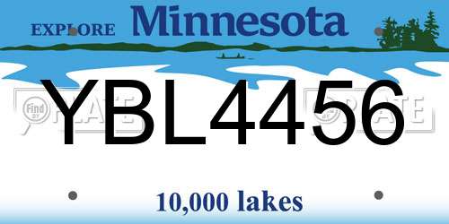 YBL4456 Minnesota License Plate