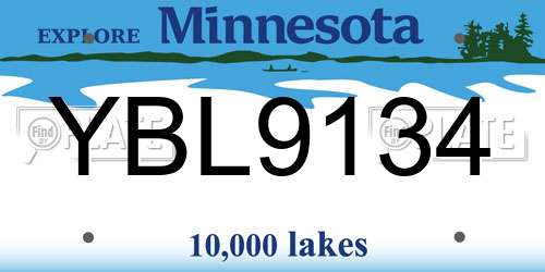 YBL9134 Minnesota License Plate