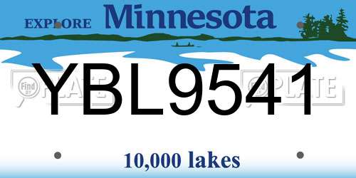 YBL9541 Minnesota License Plate