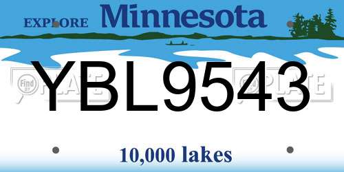 YBL9543 Minnesota License Plate