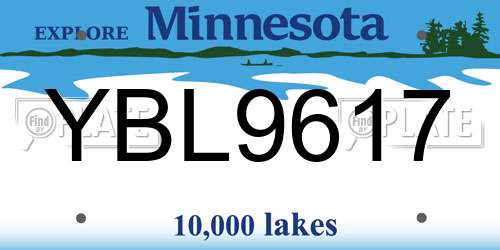 YBL9617 Minnesota License Plate