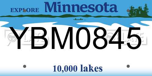 YBM0845 Minnesota License Plate