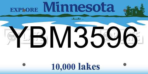 YBM3596 Minnesota License Plate