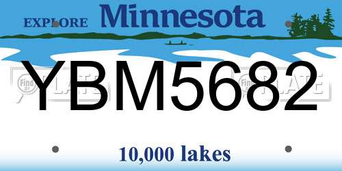 YBM5682 Minnesota License Plate