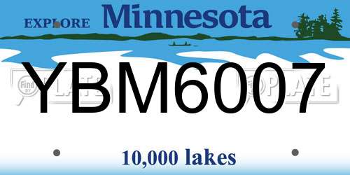 YBM6007 Minnesota License Plate