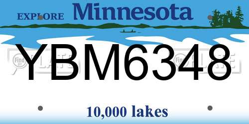 YBM6348 Minnesota License Plate