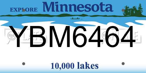 YBM6464 Minnesota License Plate