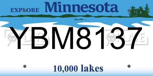YBM8137 Minnesota License Plate