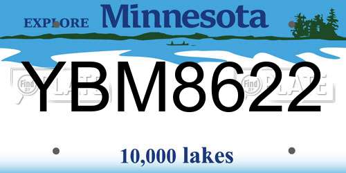 YBM8622 Minnesota License Plate