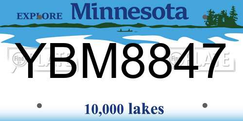 YBM8847 Minnesota License Plate