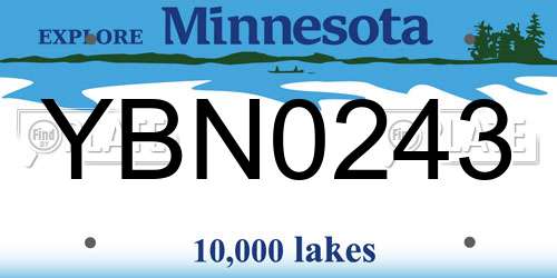 YBN0243 Minnesota License Plate