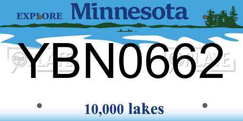 YBN0662 Minnesota License Plate