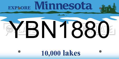 YBN1880 Minnesota License Plate