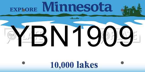 YBN1909 Minnesota License Plate
