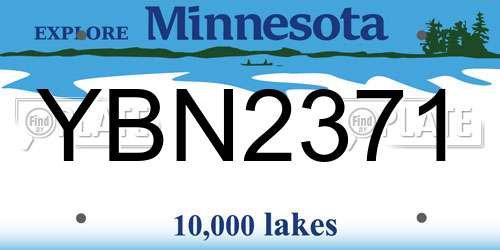 YBN2371 Minnesota License Plate