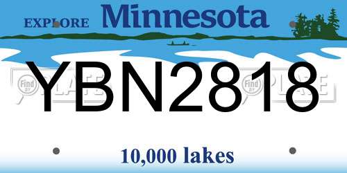 YBN2818 Minnesota License Plate