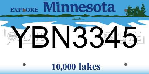 YBN3345 Minnesota License Plate
