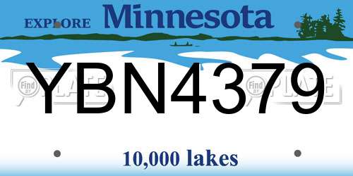 YBN4379 Minnesota License Plate