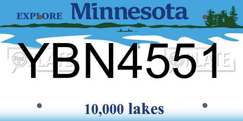 YBN4551 Minnesota License Plate