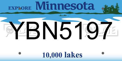 YBN5197 Minnesota License Plate