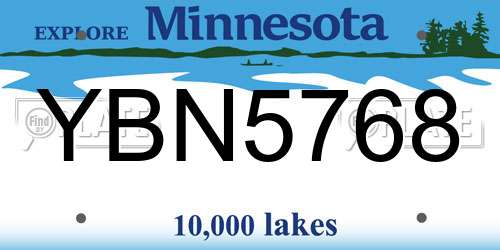 YBN5768 Minnesota License Plate