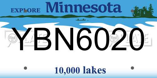 YBN6020 Minnesota License Plate