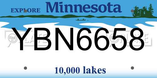 YBN6658 Minnesota License Plate