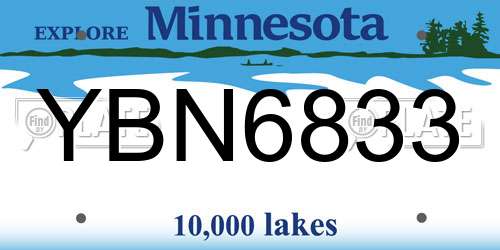 YBN6833 Minnesota License Plate